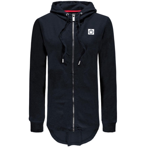 Re-Born Hoodie Trui Met Rits Lange Mouw Dames - Zwart - Maat M