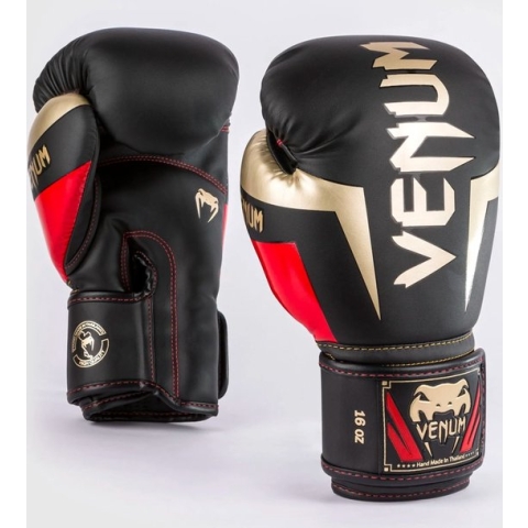 Venum Elite Bokshandschoenen Zwart Goud Rood 12 OZ