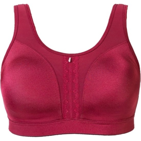 High impact Sport BH (zonder beugel) Cannes, Deep Red / Bordeaux rood, maat: 75G