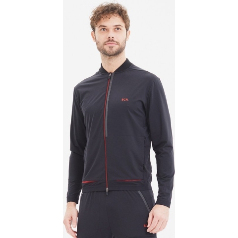 SCR. Sam Sweatvest Heren - Comfortabel Trainingsjack - Trendy - Stretch - L - Zwart