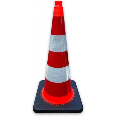 Verkeerskegel flexibel met verzwaarde voet, oranje wit, klasse 3 hoogte 75 cm