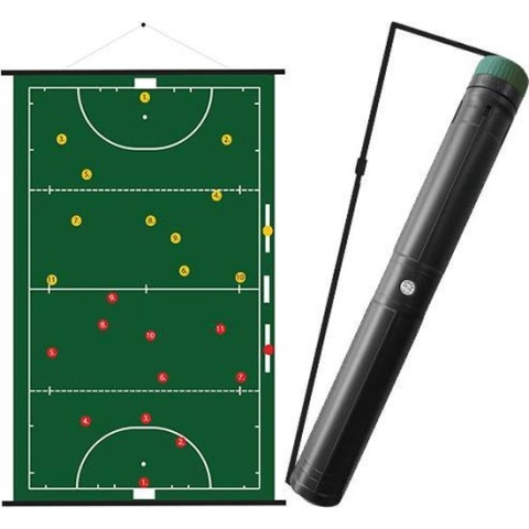 Oprolbaar HOCKEY coachbord (74x100 cm) + draagkoker