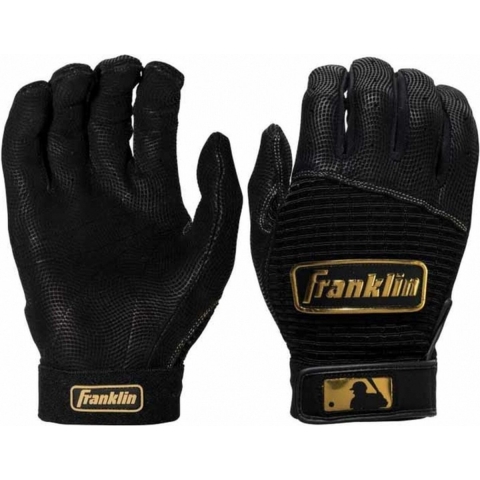 Franklin - Honkbal - MLB - Pro Classic - Honkbal Slaghandschoentjes - Volwassenen - Unisex - Zwart/Goud - Large
