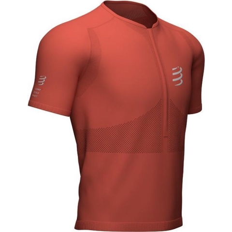 Compressport Trail Half-Zip Fitted SS Top Heren Red Clay