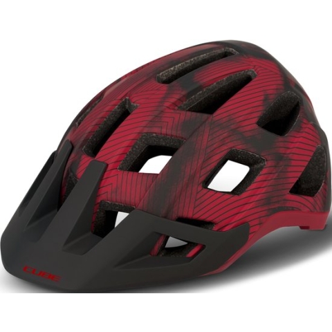 CUBE Fietshelm Badger - Endurahelm - 21 Ventilatiegaten - Antibacteriële Coolmax - Verstelbaar - EPS Double In-Mould - 56-59 cm - M - Rood