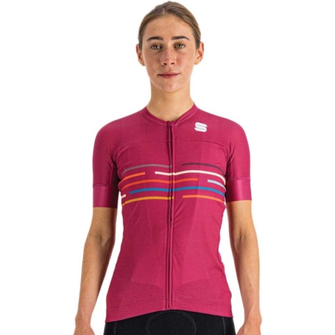 Sportful Fietsshirt Korte Mouwen Blauw Multikleur Dames - V�lodrome W Short Sleeve Jersey Cyclamen-M
