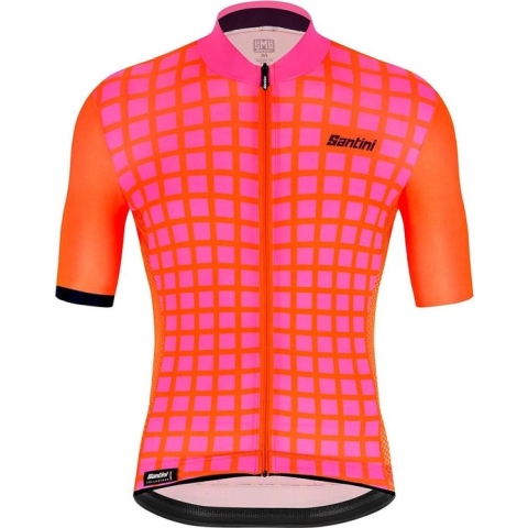 Santini Fietsshirt Korte Mouwen Zomer Heren Oranje - Mito Grido SS Jersey - L