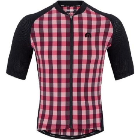 Megmeister Woven Jersey Burgundy/Pink - Fietsshirt korte mouwen Bordeaux/Roze Unisex-XS