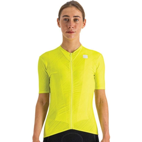 Sportful Fietsshirt Korte Mouwen Geel Dames - Flare W Jersey Cedar-S
