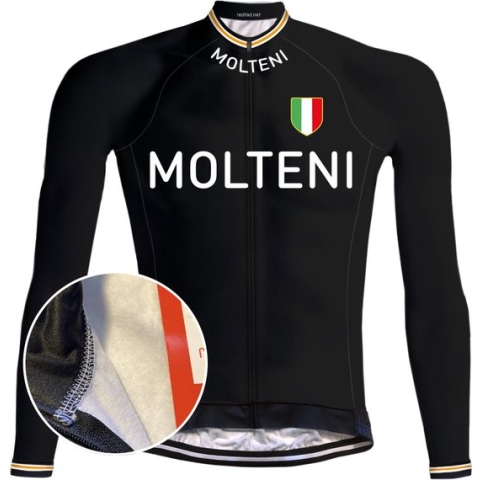 Retro Winter Wielerjack (fleece) Molteni Zwart - REDTED (3XL)