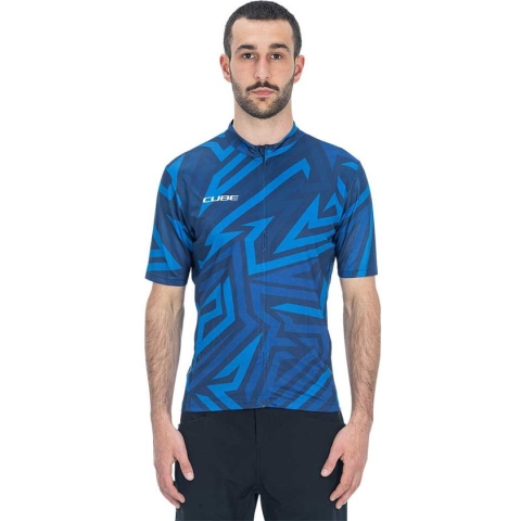 Cube Atx Cmpt Jersey Met Korte Mouwen Blauw L Man