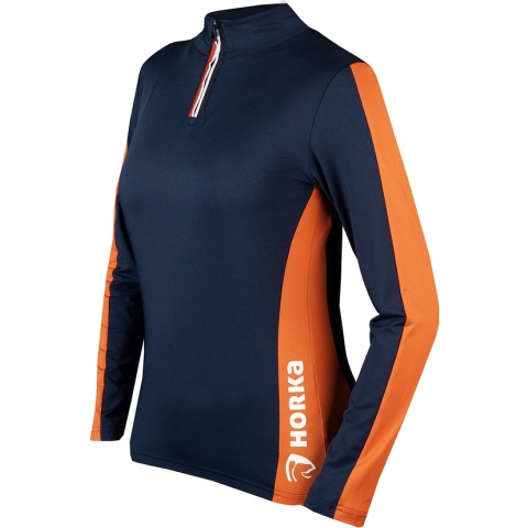 Knhs Trainingsshirt Eventing Uni Donkerblauw-oranje - xl