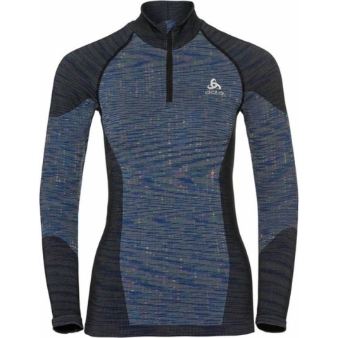 Odlo Thermoshirt Wms Turtle Neck Half Zip Blackcomb - Blue Tattoo - Space Dye Large