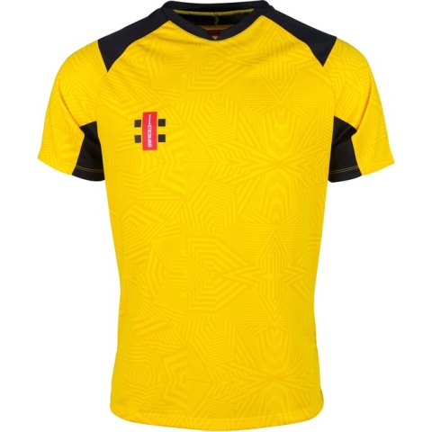 Gray-Nicolls Cricket SHIRT PRO T20 S/S YW/BK XS Extra Small - Yellow / Black