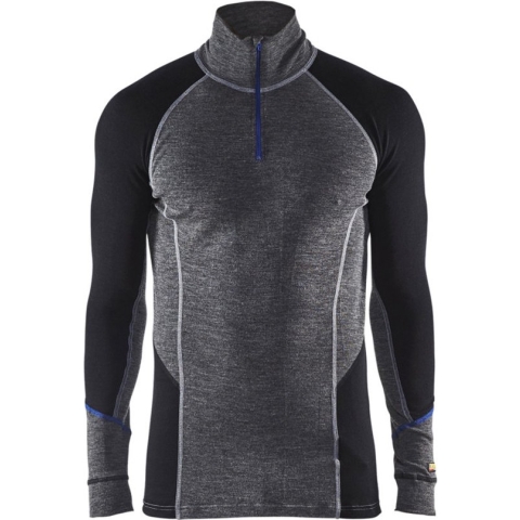 Blaklader Onderhemd Merino met rits WARM 4899-1732 - Medium Grijs/Zwart - 4XL