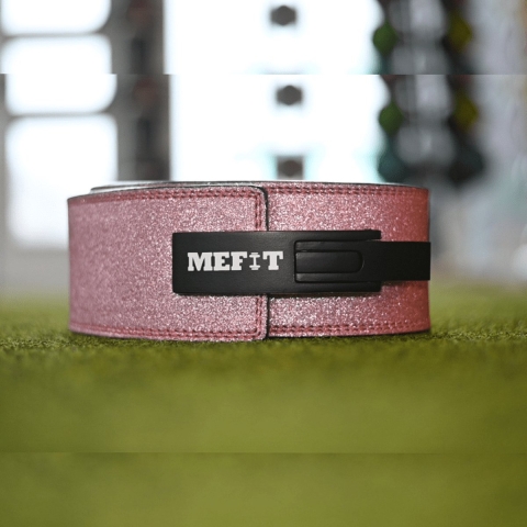 MEFIT GLITTER BELT - Lifting belt - Roze lifting belt met zwart clip - Halterriem