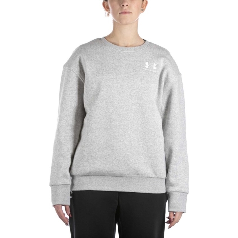 Under Armour Essentiële Fleece Crew Grijze Sweatshirt - Sportwear - Vrouwen