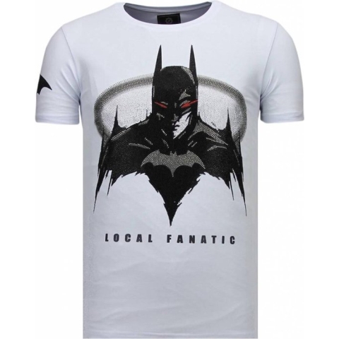 Badman - Rhinestone T-shirt - Wit