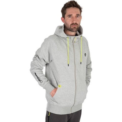 Matrix Full Zip Hoody Marl Grey / Lime (Black Edition) Medium
