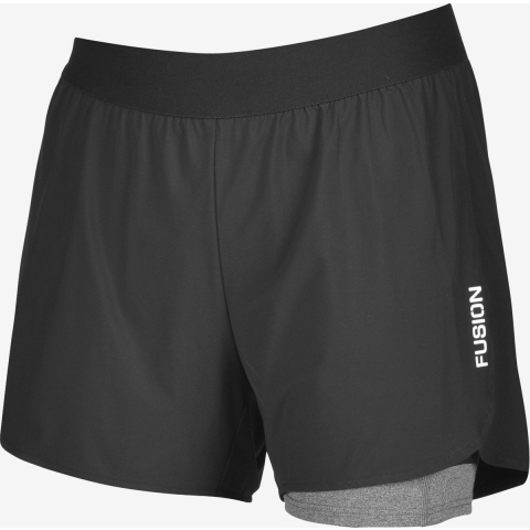 Fusion C3+ 2-in-1 Run Shorts Zwart UnisexSize : XS
