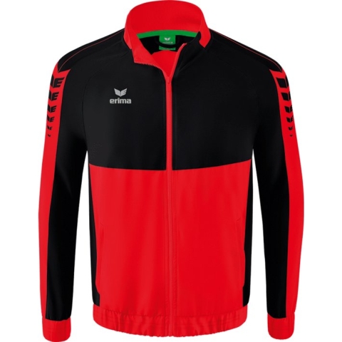 ERIMA Six Wings Presentatiejack Kind Rood-Zwart Maat 128