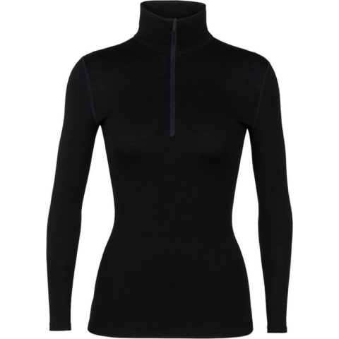 Icebreaker Womens 260 Tech Ls Half Zip - Black - S