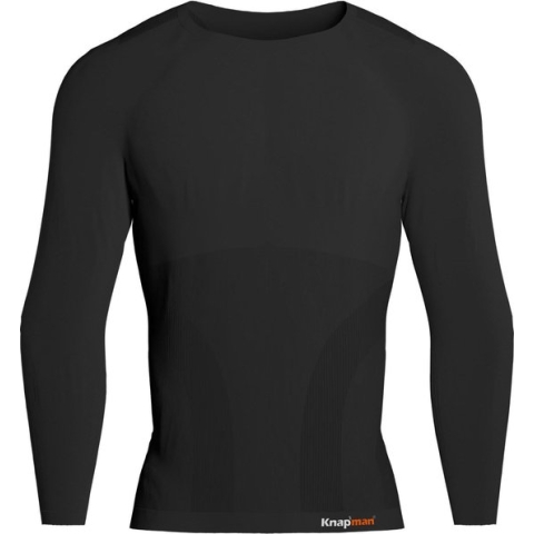 Knap'man Pro Performance Baselayer Shirt voor Heren | Baselayer Compressieshirt | Lange mouwen | Zwart | Maat XL