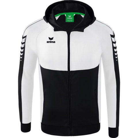 ERIMA Six Wings Trainingsjack Met Capuchon Dames Zwart-Wit Maat 44