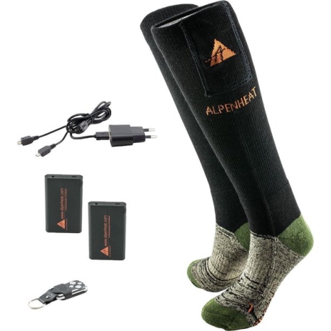 ALPENHEAT Verwarmde Sokken FIRE-SOCKS, met afstandsbediening - WOL -Small (AJ27-RC-S)