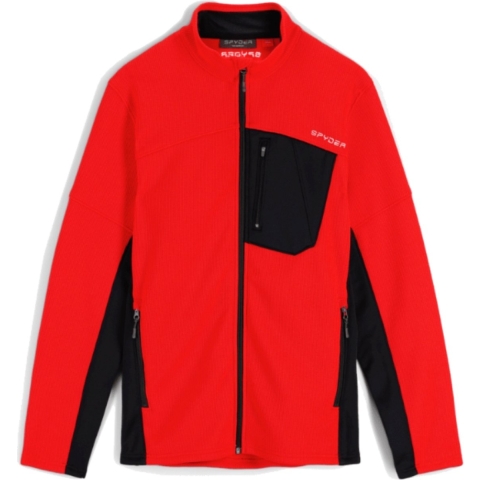 Spyder Bandit Hybrid Full Zip skipully heren rood dessin
