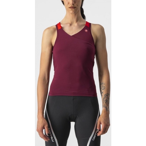 Castelli Fietsshirt mouwloos Dames Bordeaux Rood - SOLARIS TOP BORDEAUX RED-XL