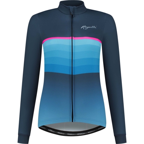 Rogelli Impress II Fietsshirt Lange Mouwen - Wielershirt Dames - Blue, Pink - Maat M