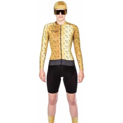 Bioracer Epic Bit Map Dames Fietsshirt met Armwarmers Maat S Blauw (OUTLET)