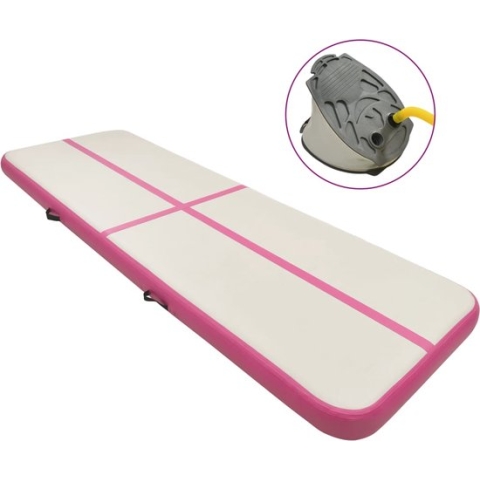 vidaXL-Gymnastiekmat-met-pomp-opblaasbaar-300x100x15-cm-PVC-roze