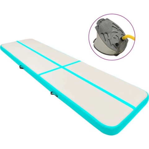 The Living Store Opblaasbare sportmat - Gymnastiekmat 800x100x15cm - Schokabsorberend - anti-slip - waterdicht