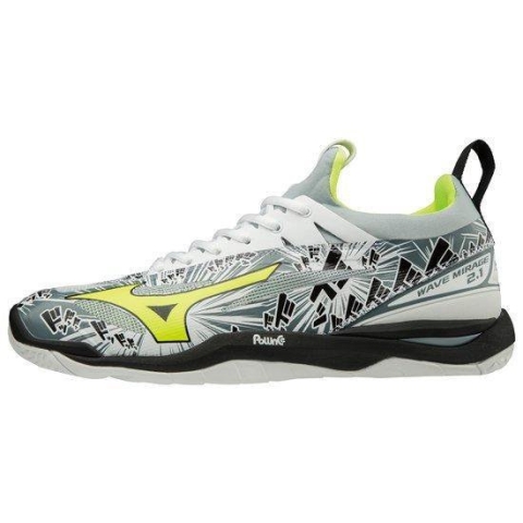 Mizuno Wave Mirage 2.1 wit geel handbalschoenen uni (X1GA1850-48)