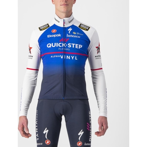 Castelli Fietsshirt Lange Mouwen Heren Blauw Wit - Quick-Step Alpha Vinyl LS THERMAL JERSEY BELGIAN BLUE-L