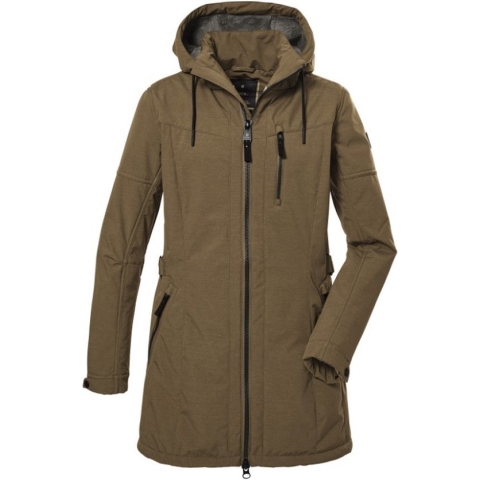 Killtec dames softshell winterparka - Dames softshell parka jas - camel - 40898 - maat 44