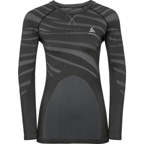 Odlo Suw Top Crew Neck L/S Performance Blackcomb Sportshirt Dames - Black-Concrete Grey