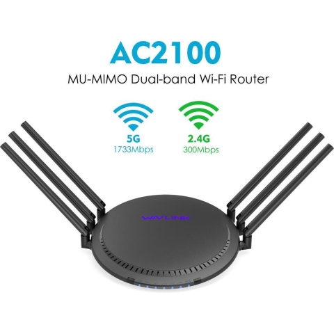 Wavlink QUANTUM D6 Dual Band Gigabit WiFi Router AC1200 met Touchlink
