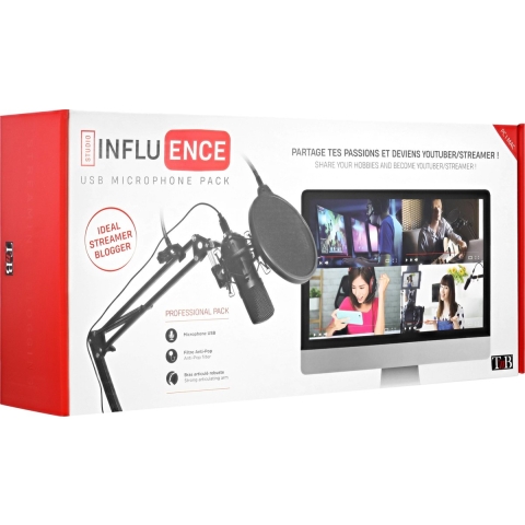 Influence - streamer pack - microfoon - windkap - verstelbaar
