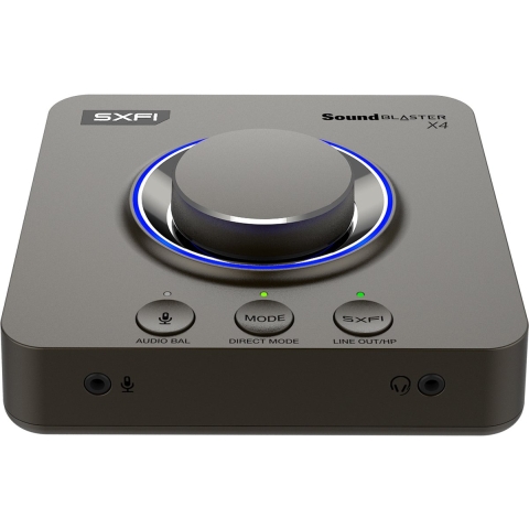 Creative Sound Blaster X4 Hi-Res 24 bits/192 kHz externe USB-DAC en versterker-geluidskaart, meerkanaal, 7.1 Discrete Surround, headset-ingang voor pc en Mac