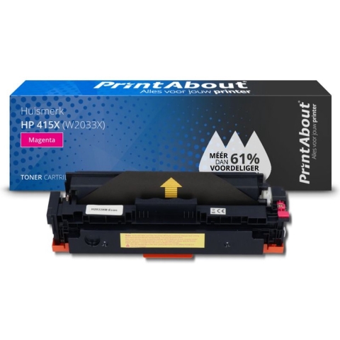 PrintAbout huismerk Toner 415X (W2033X) Magenta Hoge capaciteit geschikt voor HP