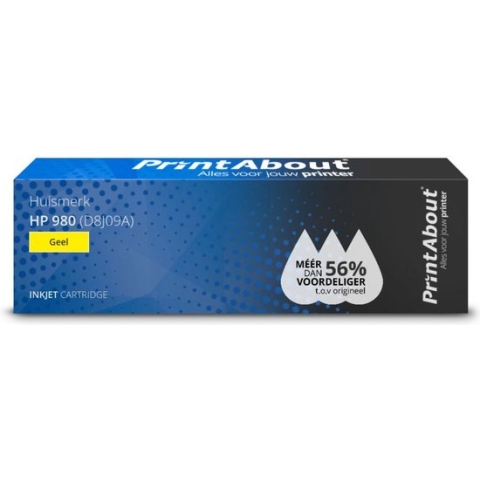 PrintAbout huismerk Inktcartridge 980 (D8J09A) Geel geschikt voor HP