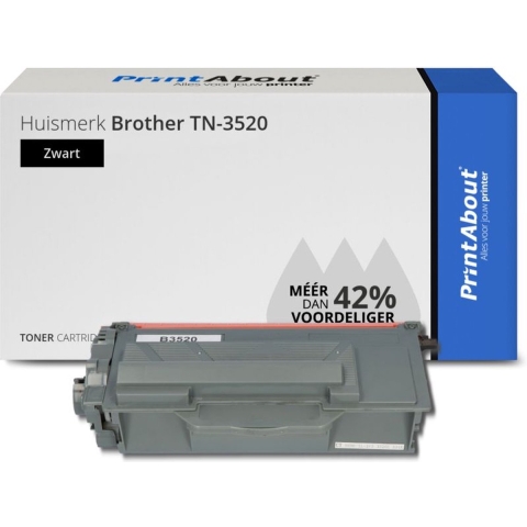 PrintAbout huismerk Toner TN-3520 Zwart Extra hoge capaciteit geschikt voor Brother