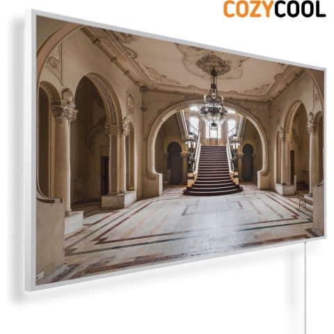Infraroodpaneel met afbeelding | Paleis entree | 1200 Watt | Witte lijst | Infrarood verwarmingspaneel | Infrarood paneel | Infrarood verwarming