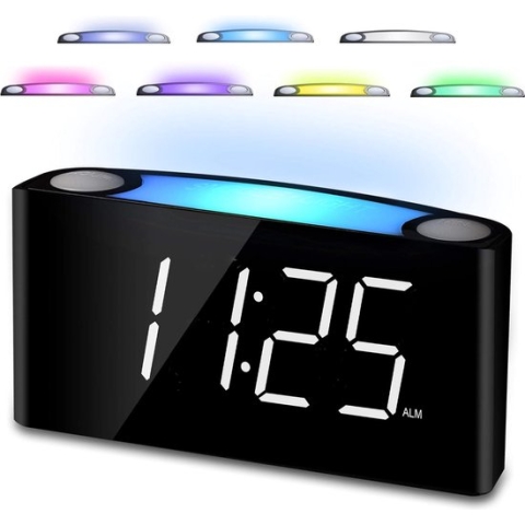 Digitale Wekkerradio met Verstelbare Helderheid en Snooze Functie - Groot Display - Geluidsvolume Aanpassing - Geschikt voor Slechthorenden - Ideale Wekker voor Slaapkamer - Elektronische Klok met Digitale Tijdweergave