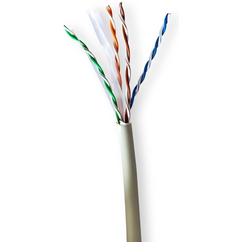 Netwerk Kabel Rol - CAT6 - Stranded - U/UTP - Koper - 100.0 m - Binnenshuis - Rond - LSZH - Grijs - Gift Box