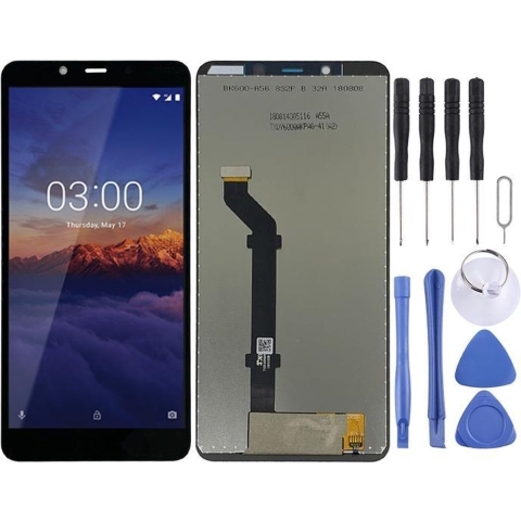 LCD-scherm en Digitizer volledige montage voor Nokia 3.1 Plus (zwart)