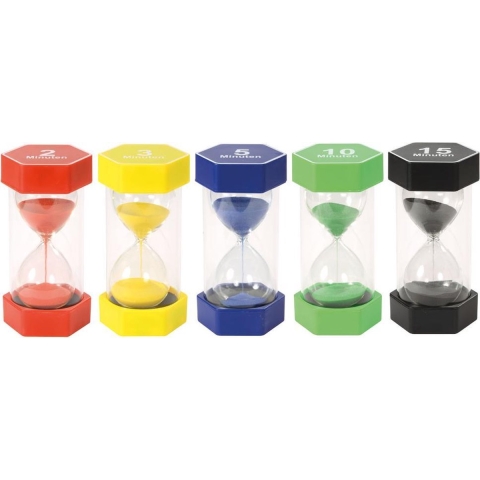 Zandloper set 5 stuks mega 17 cm